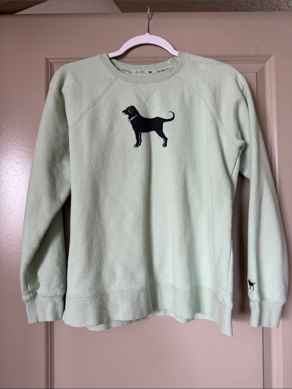 Classic Collection The Black Dog - Mint Green Crewneck Sweater Size Small
